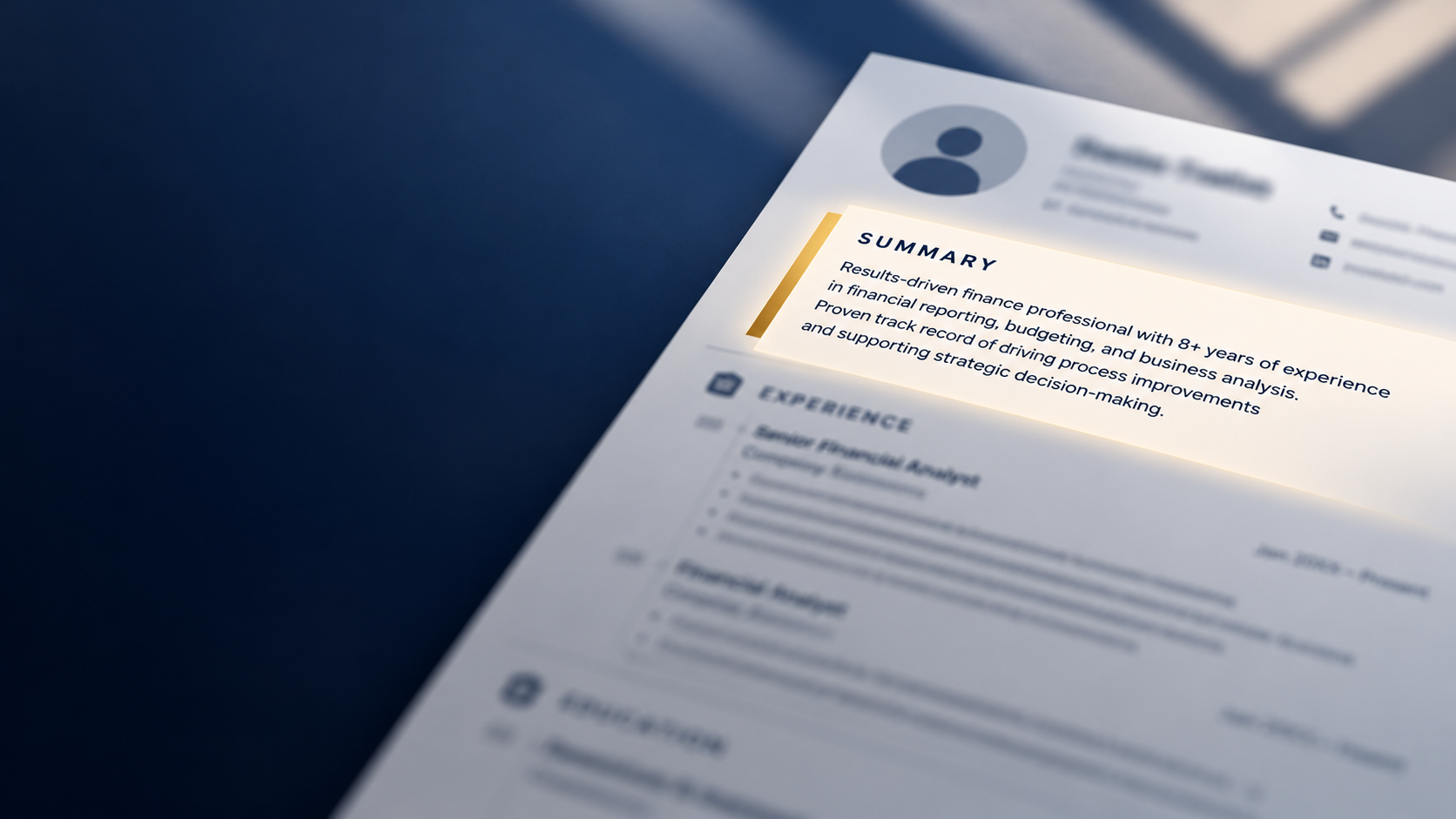 How to Write a Powerful Finance Resume Summary